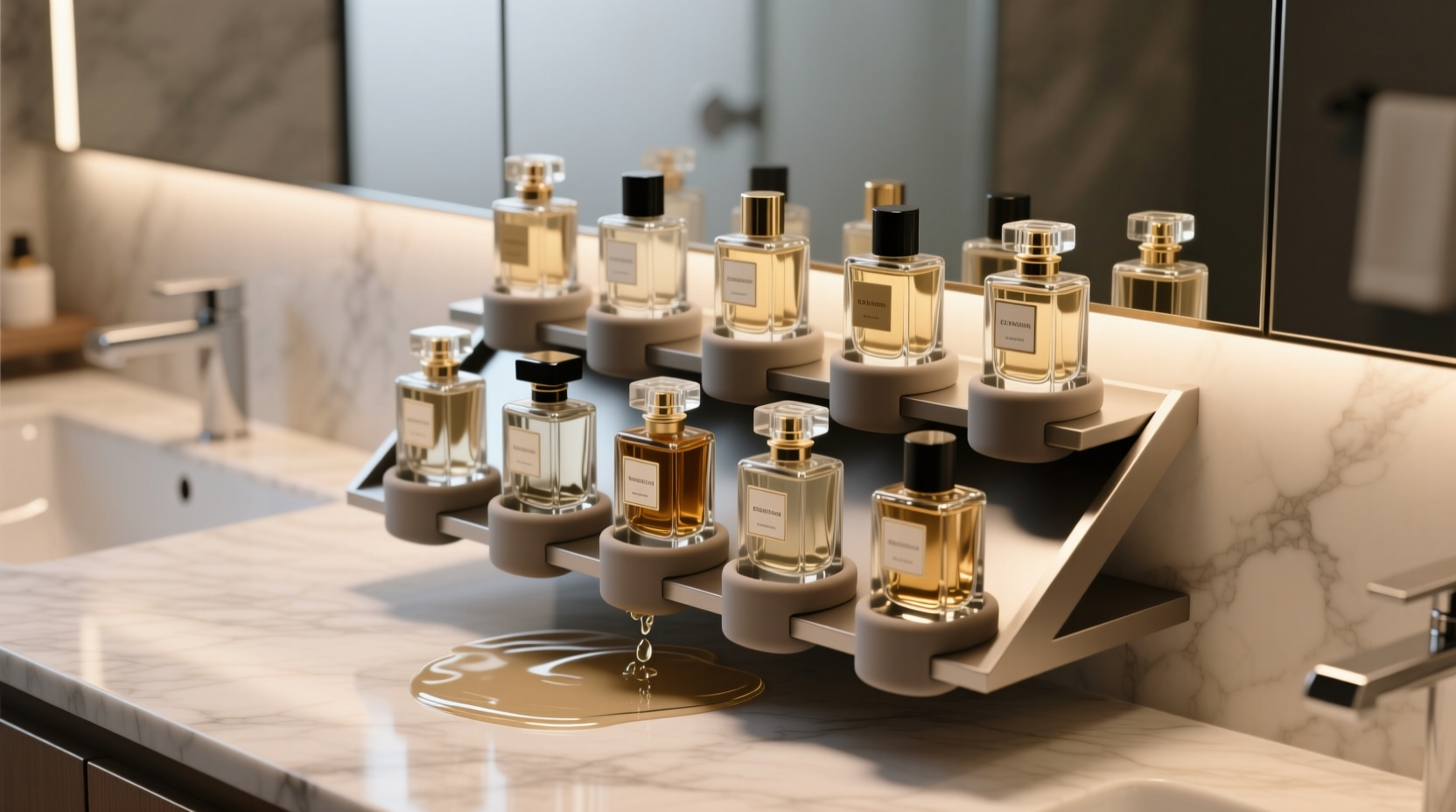 closet organization tips for perfume bottles