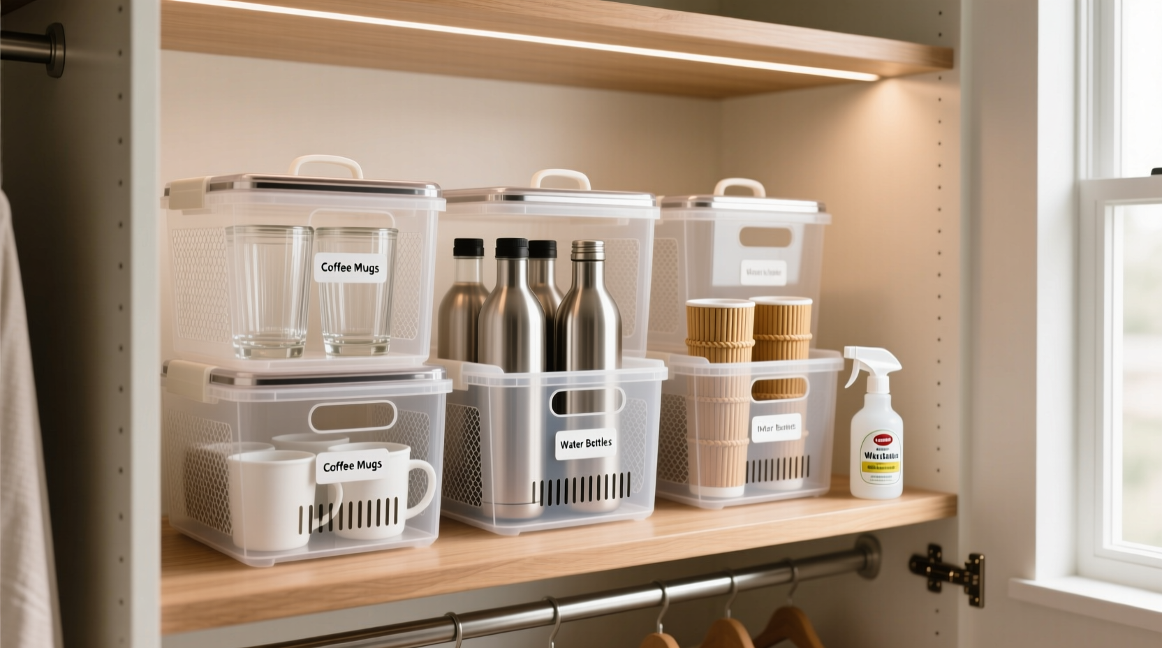 closet organization tips for odor free drinkware