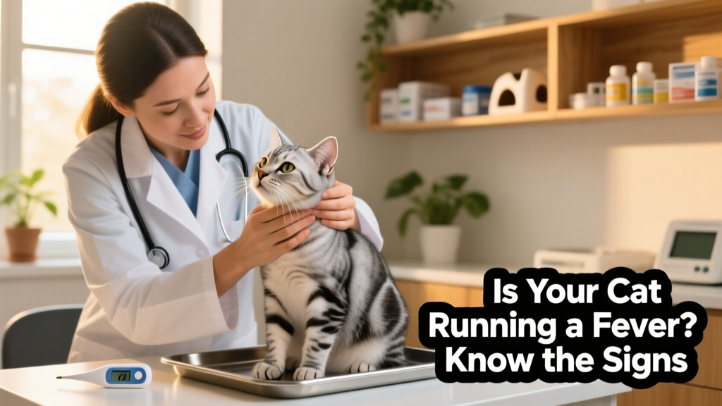 Veterinarian gently holding a cat’s head while checking its eyes and ears during a routine exam