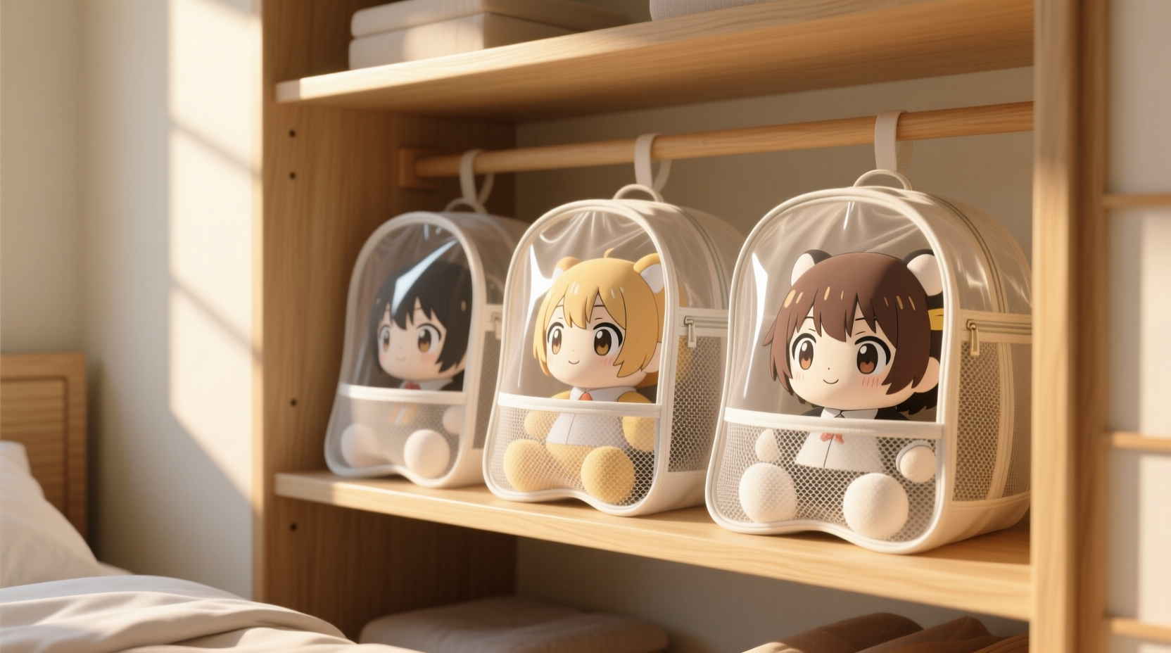 how to store anime plushies in closet corners
