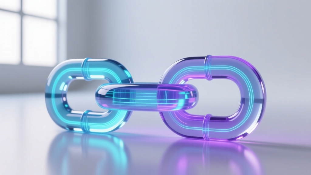 Close-up of a translucent high-temp resin chain link inspected under UV light, showing smooth layer lines and a polished finish.
