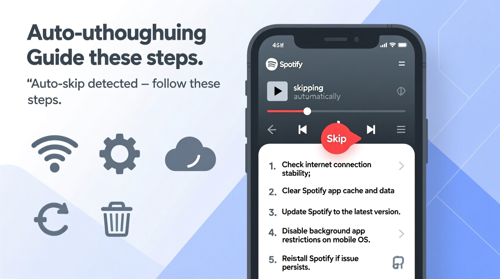 why does my spotify skip songs automatically troubleshooting steps