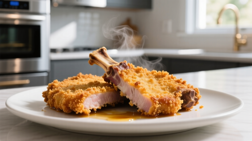 Crispy Breaded Bone-In Pork Chops in Air Fryer