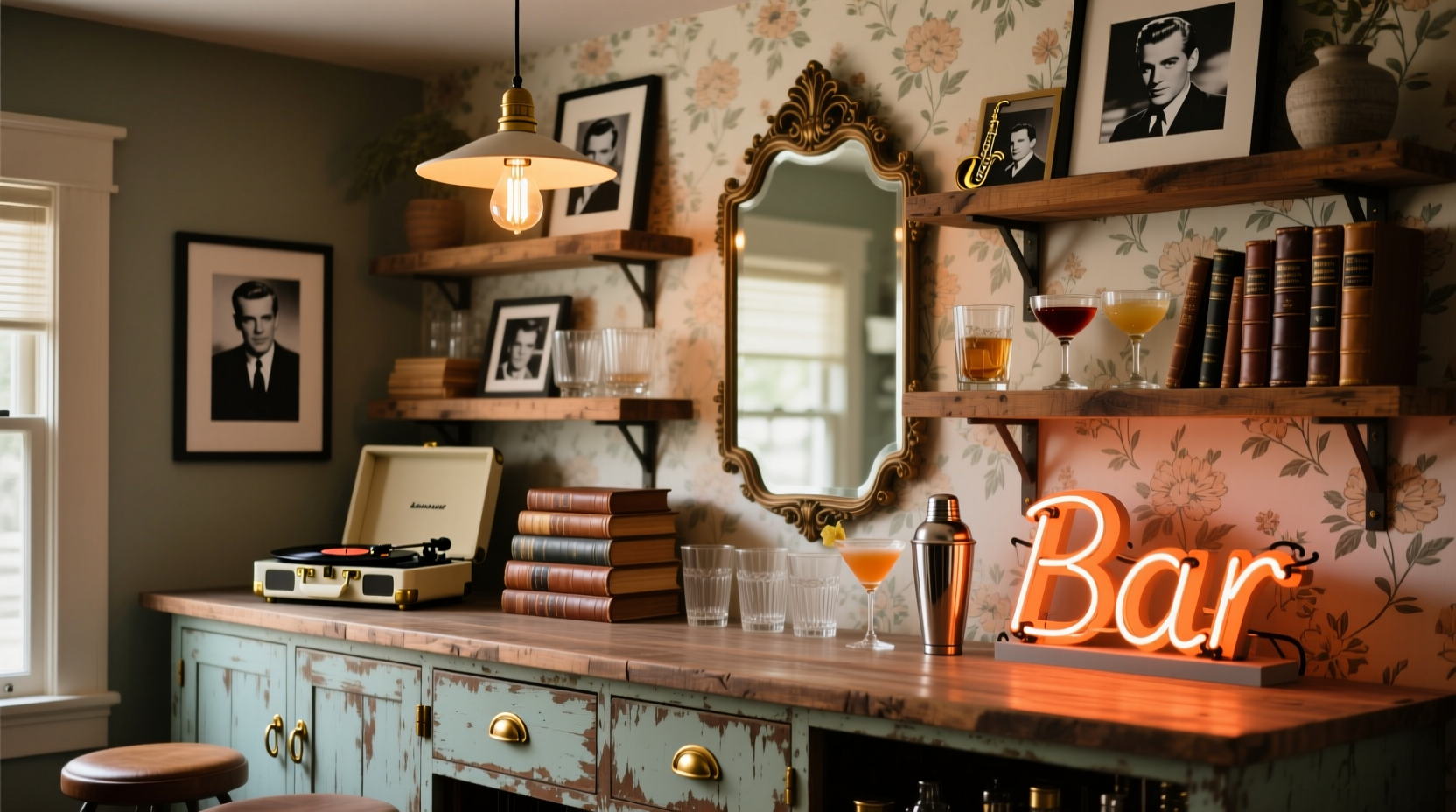 How To Style A Vintage-inspired Home Bar On A Budget