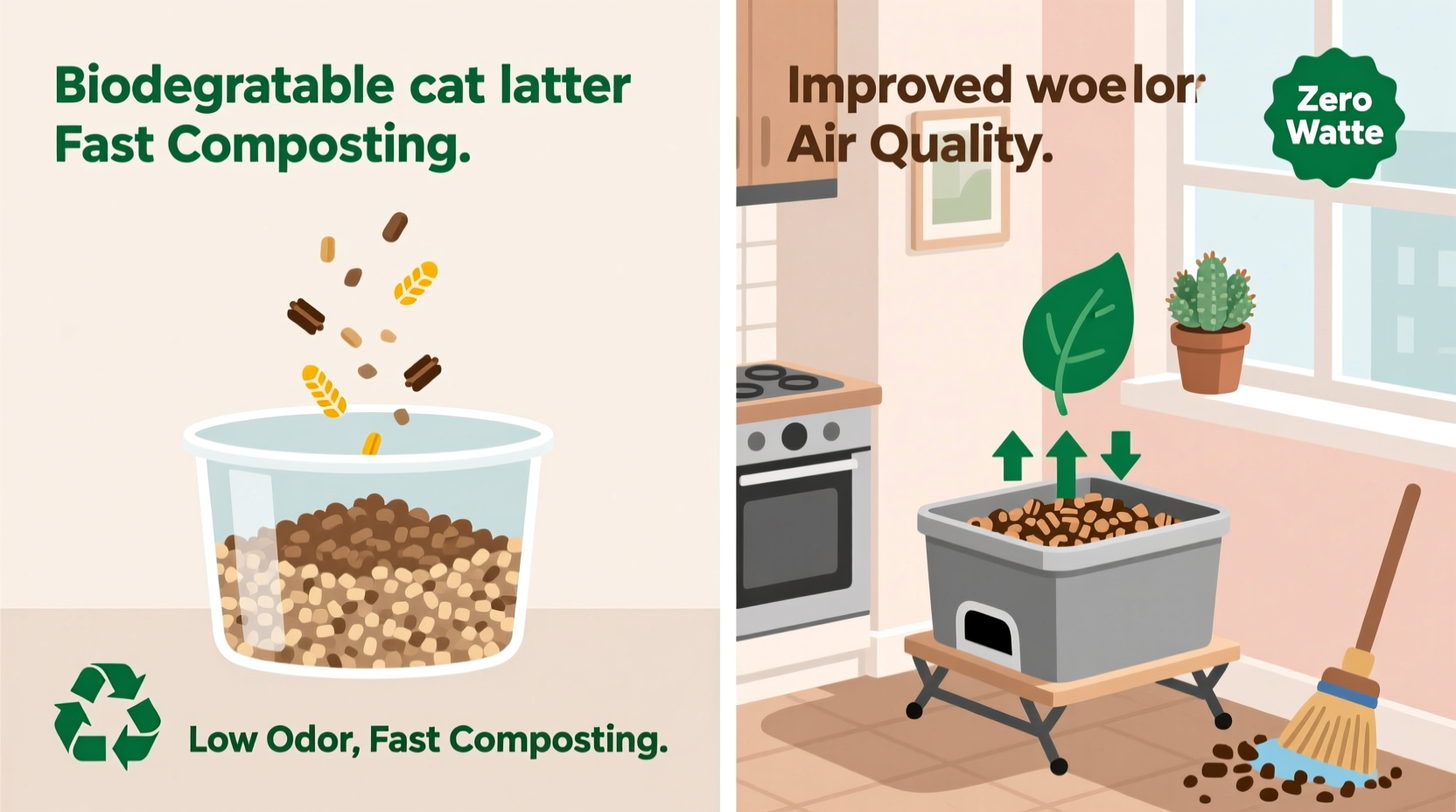 compostable vs wood pellet litter odor control