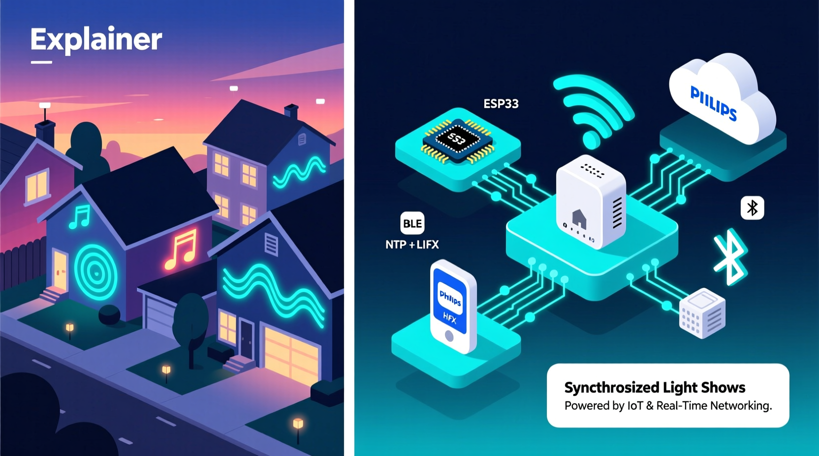 why do some homes have synchronized light shows what tech powers them