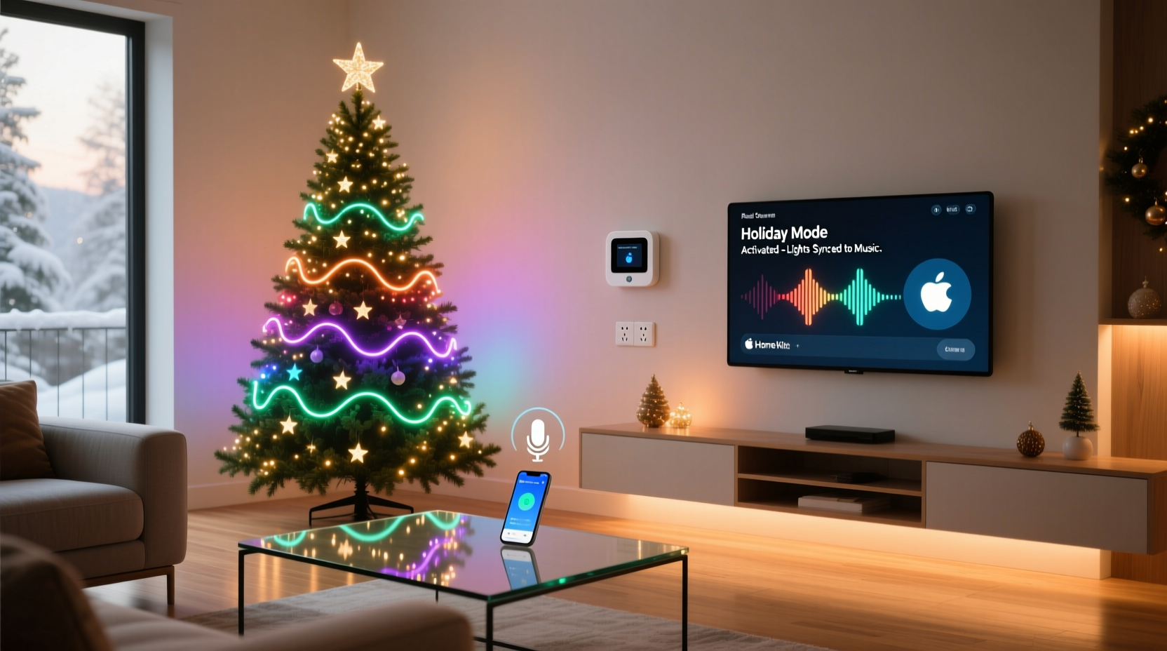 how to integrate smart home scenes with christmas tree lighting modes