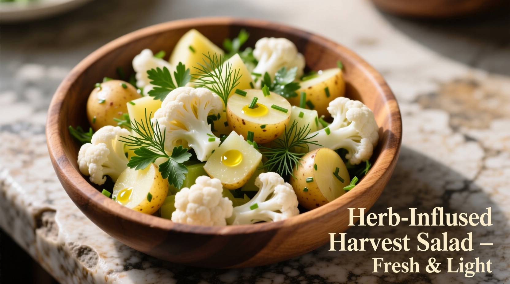 Cauliflower and potato salad with fresh herbs