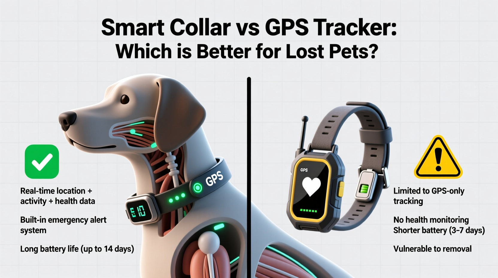 are smart collars for dogs better than gps tags for tracking lost pets