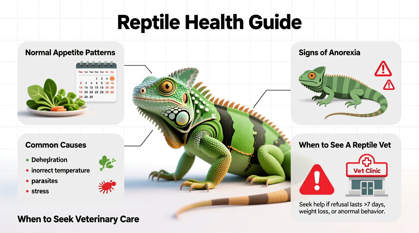 why is my lizard not eating and when to seek reptile vet help