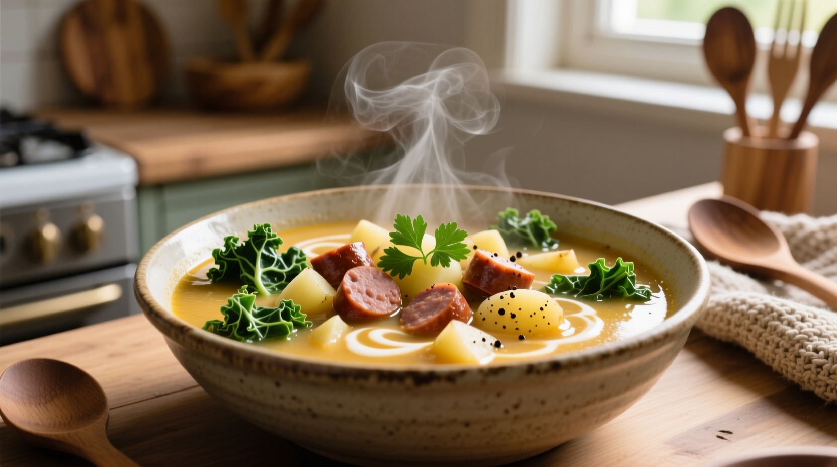 Perfect Potato Sausage Soup with Kale Recipe in 45 Minutes