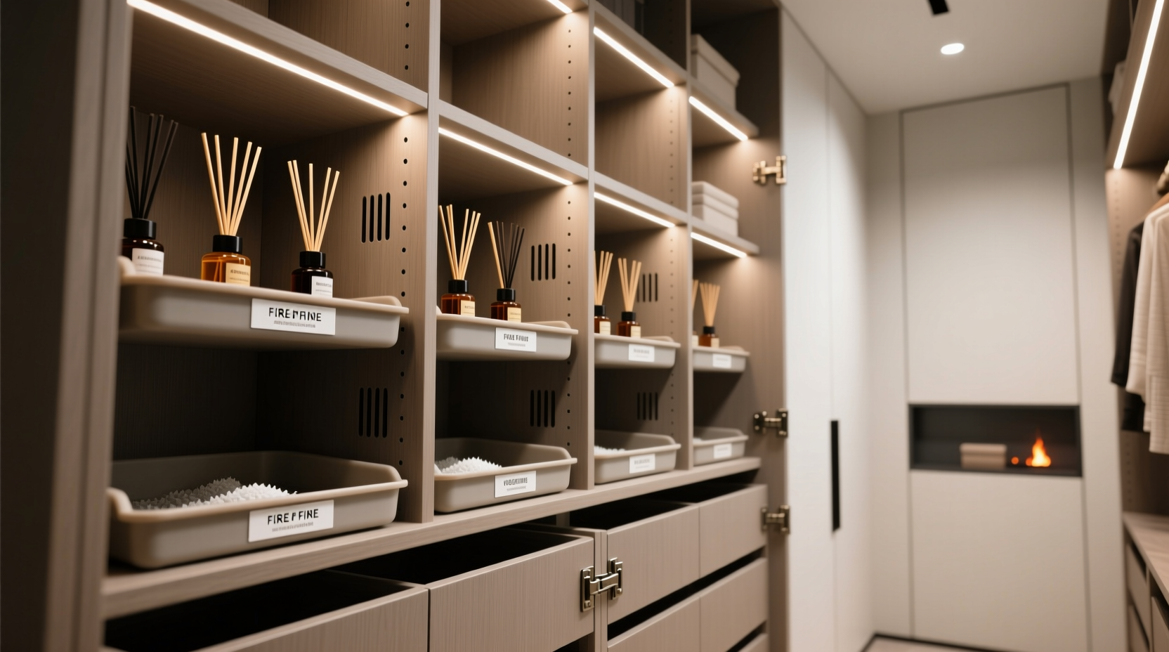 closet organization tips for fragrance diffusers
