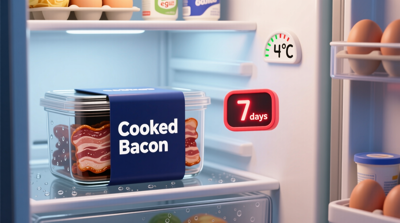 how long do cooked bacon last in the fridge