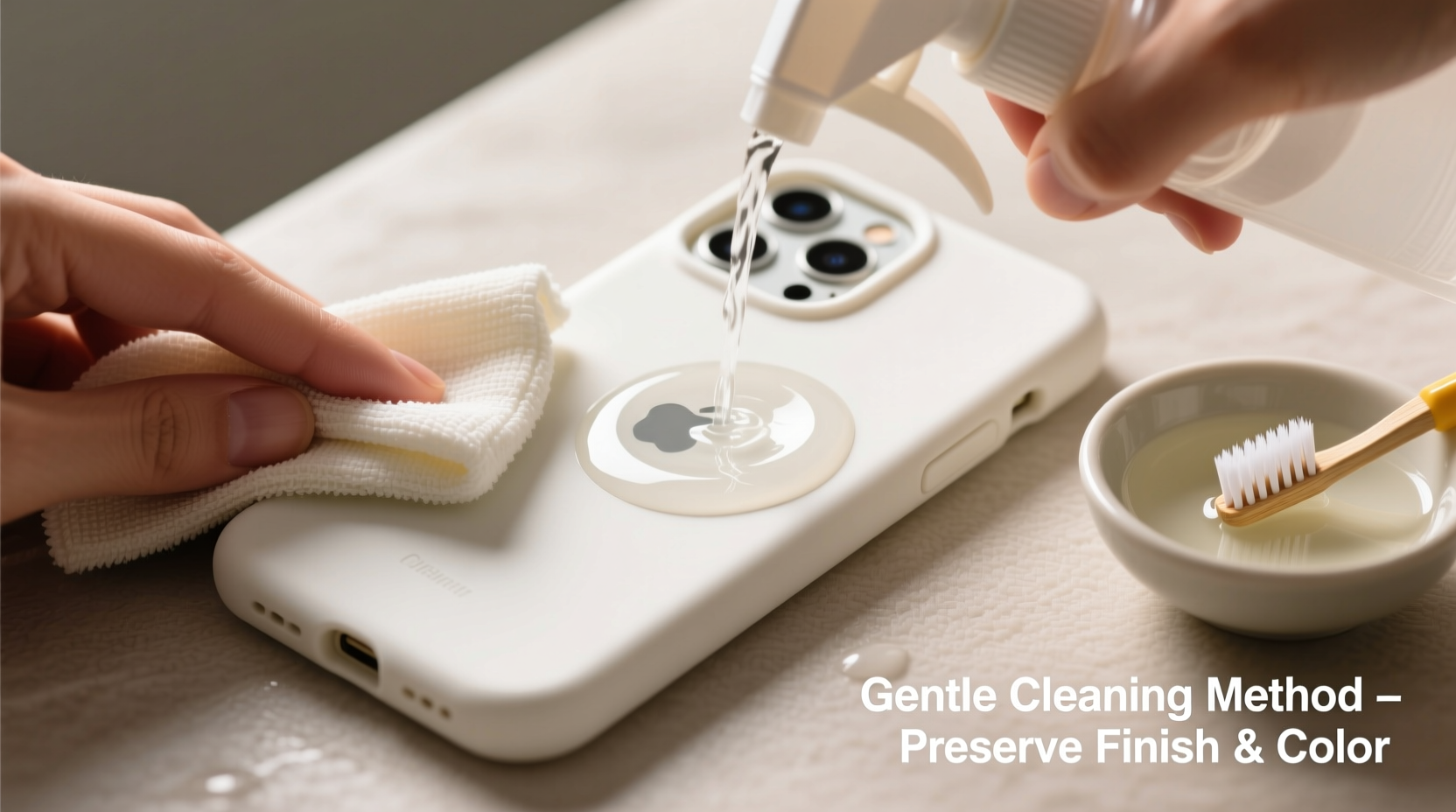 best way to clean silicone phone cases without damaging the finish or color