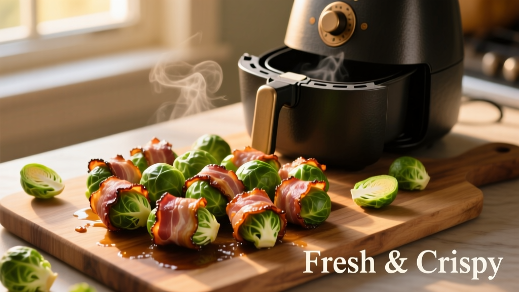 Crispy Bacon-Wrapped Brussels Sprouts (Air Fryer)