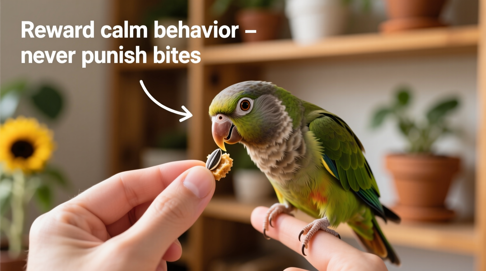 how to train a parrotlet not to bite using positive reinforcement