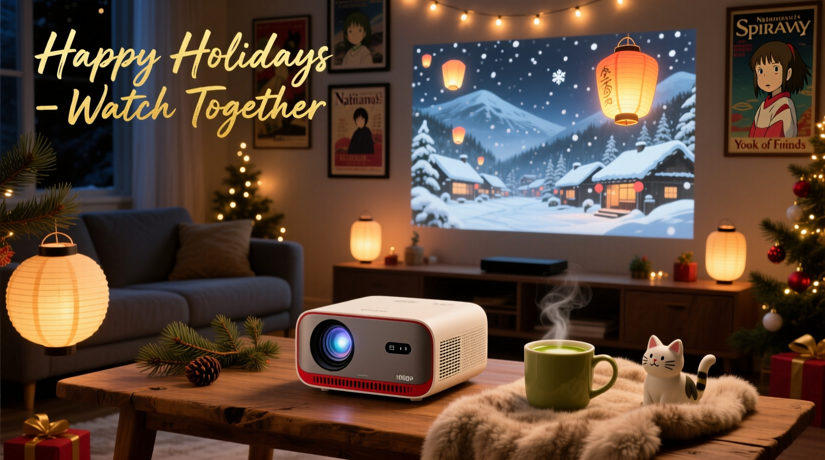 best portable projectors to gift for movie nights featuring holiday anime