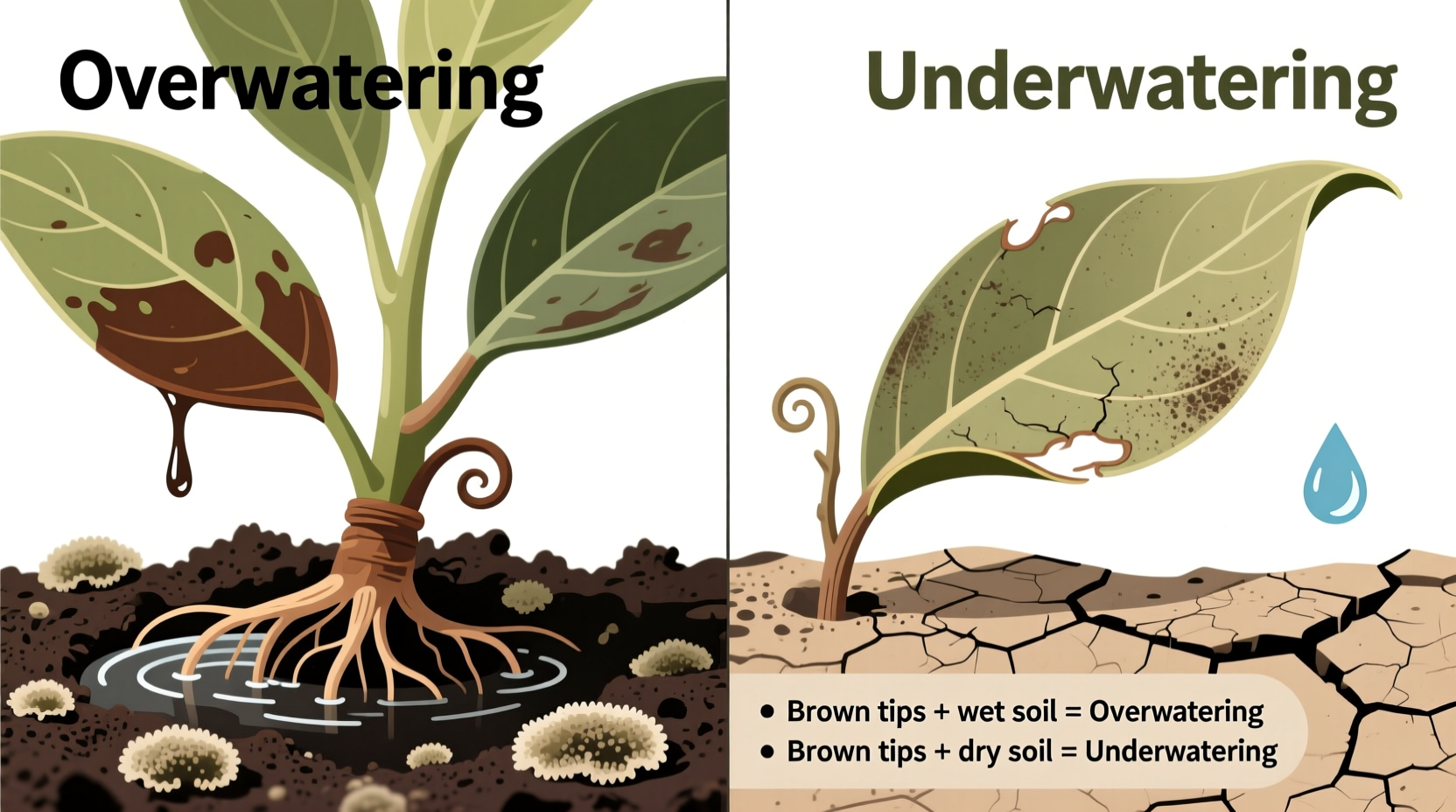 why does my plant have brown tips overwatering vs underwatering guide