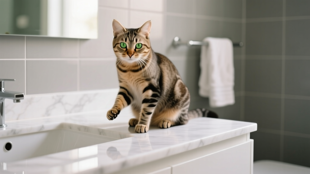 Why Cats Sit on the Bathroom Vanity Counter