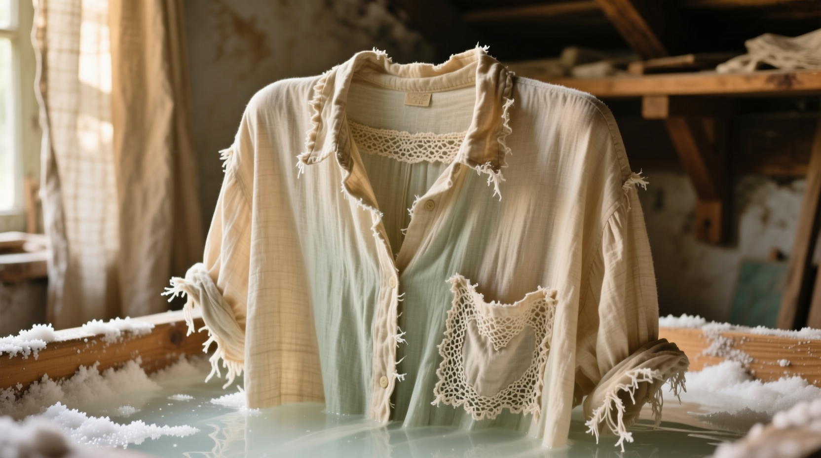 give a new shirt a vintage soft feel with a salt bath