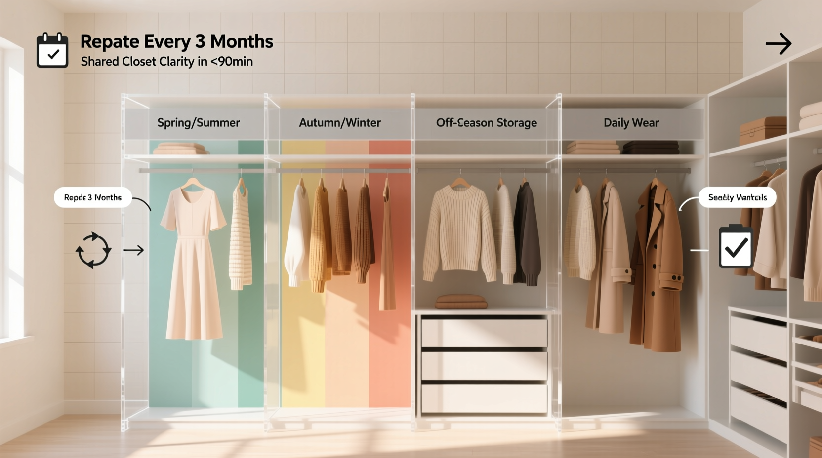 shared closet organization fashion timeline fix