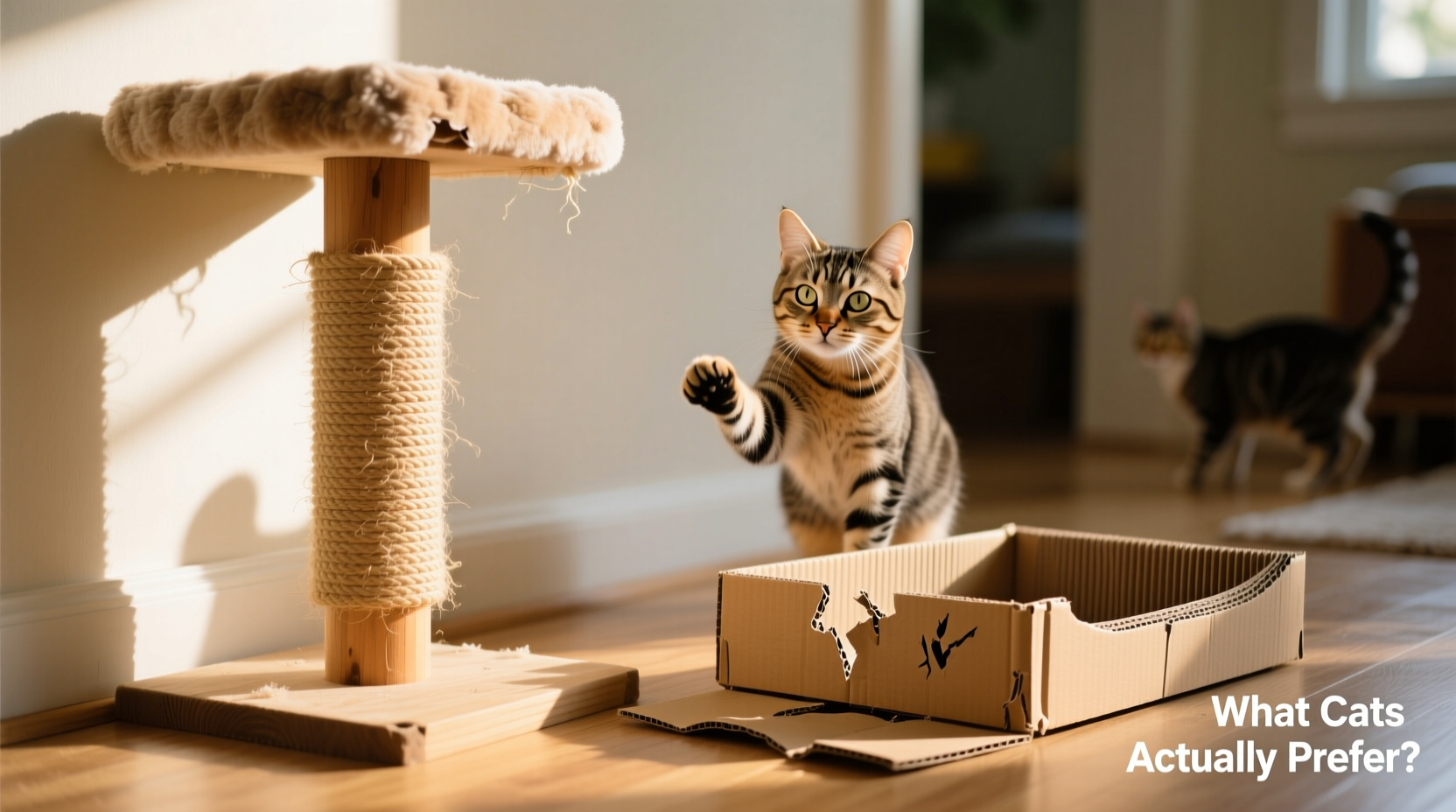 cat scratching post vs cardboard scratcher what cats actually prefer