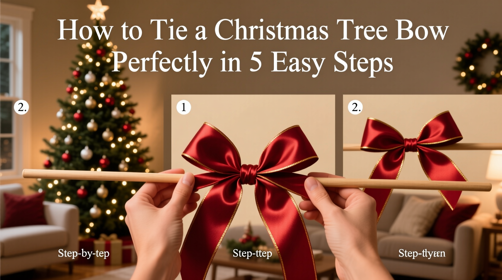 how to tie a christmas tree bow
