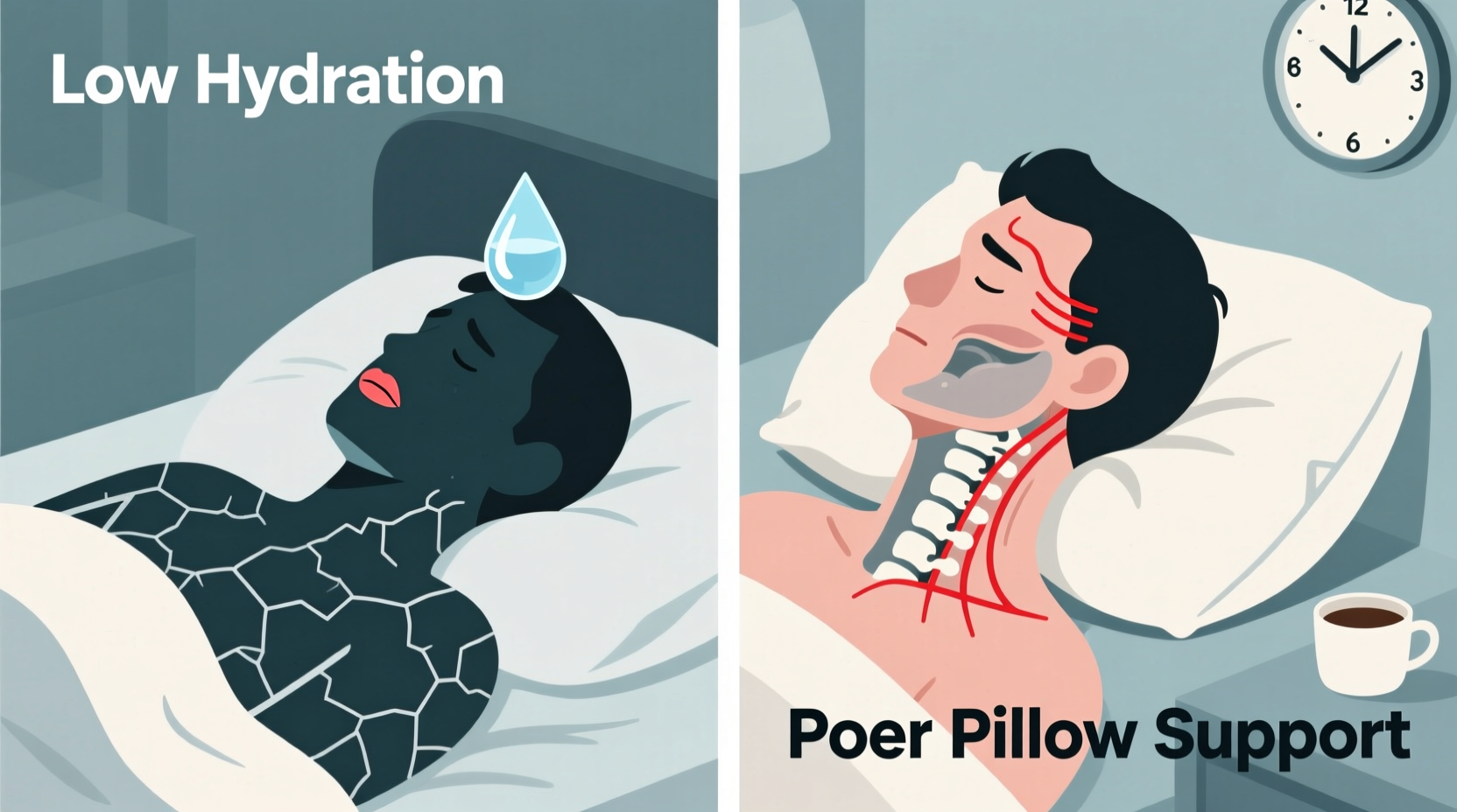 why do i wake up with a headache common hydration and pillow issues