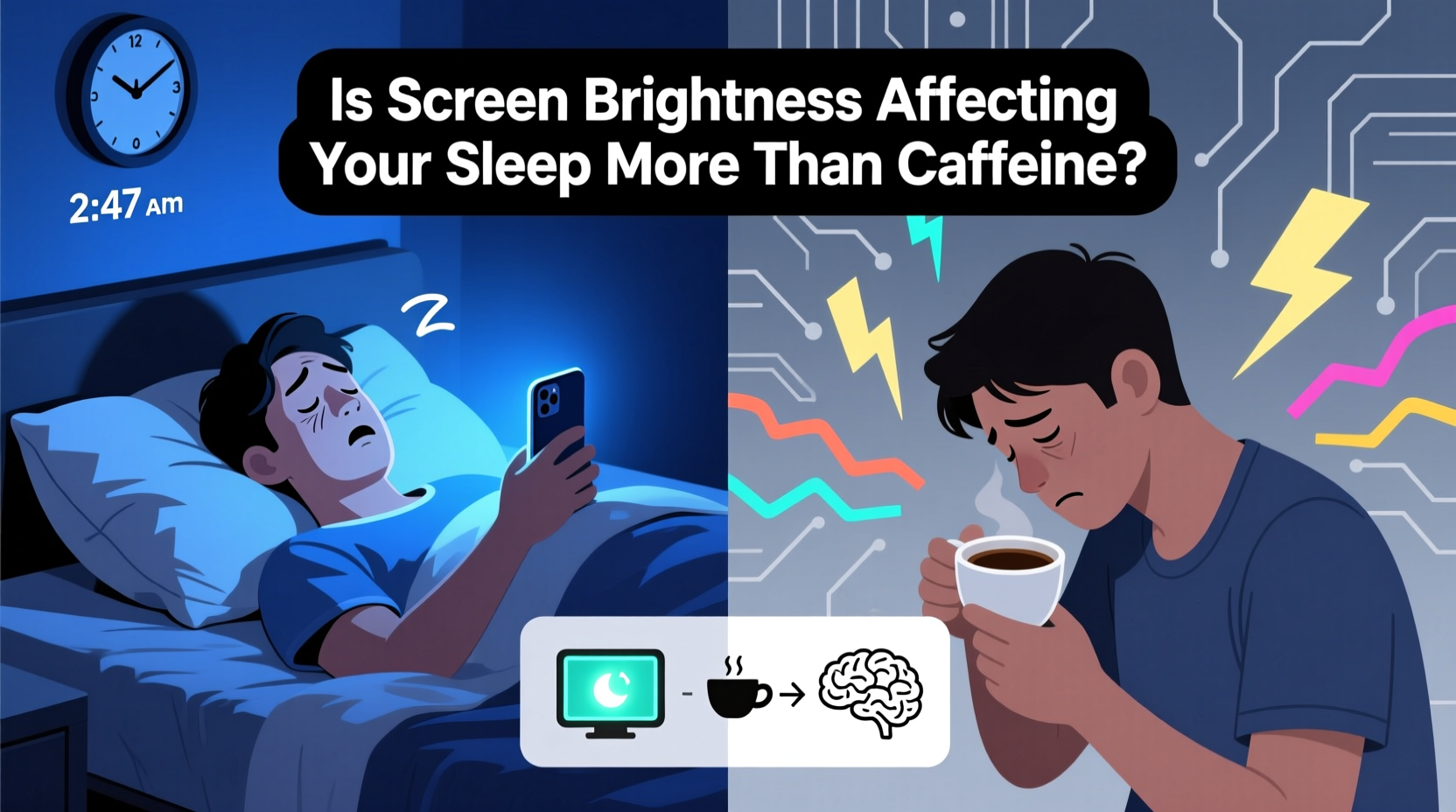 is screen brightness affecting your sleep more than caffeine