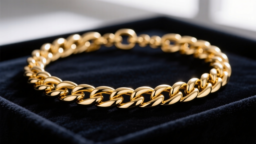 Macro shot of a 14k gold wheat chain necklace, highlighting interlocking woven links and polished texture against dark velvet.