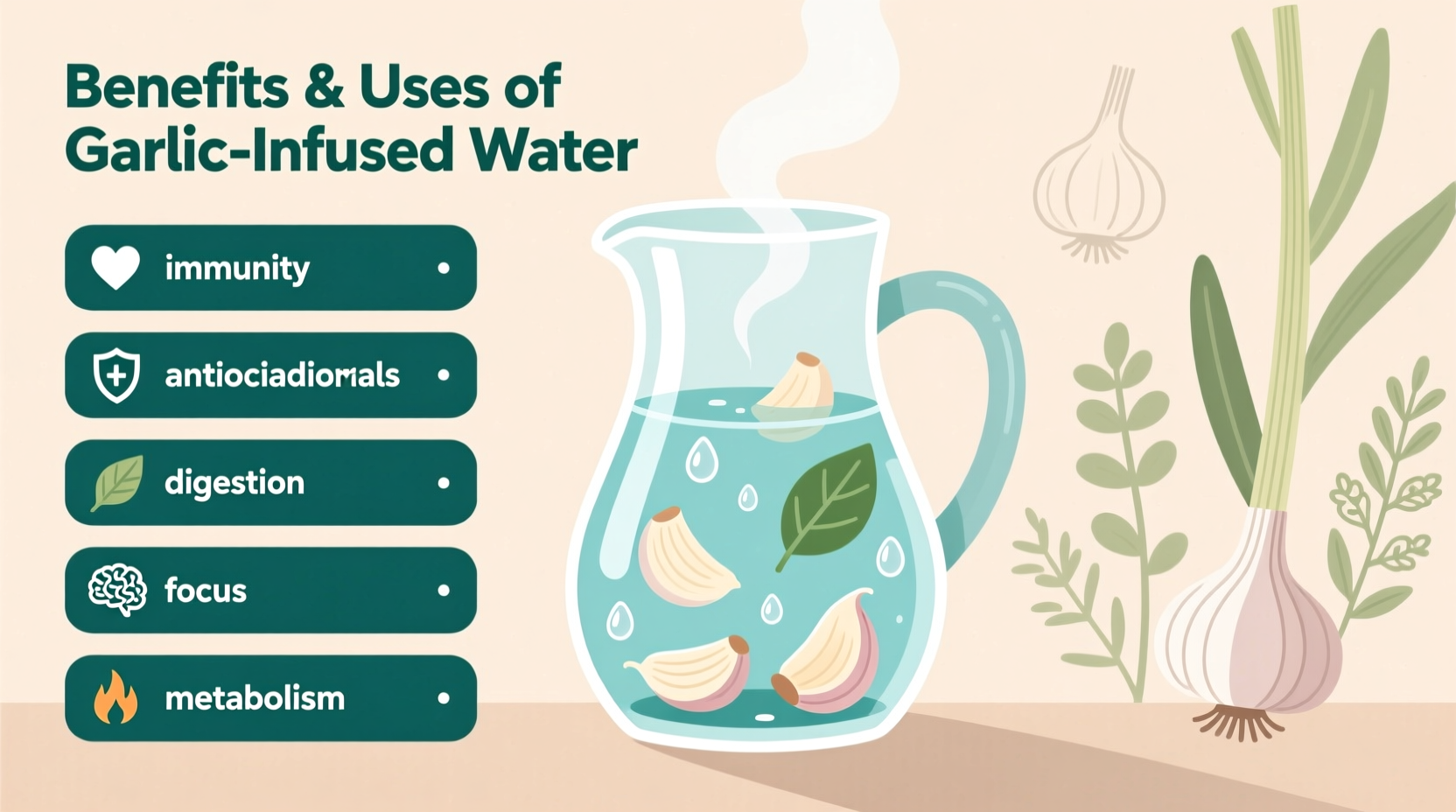 benefits and uses of garlicinfused water