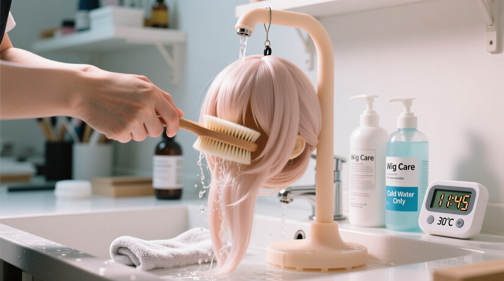 how to sanitize cosplay wigs without melting fibers