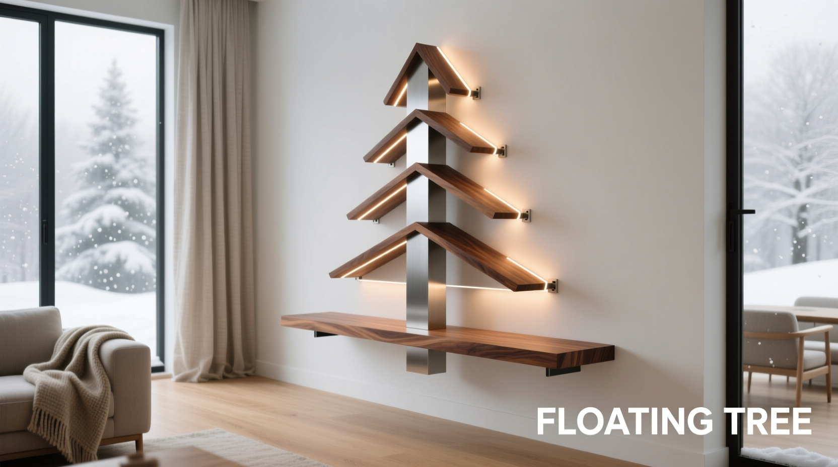 how to build a floating christmas tree shelf for modern home aesthetics