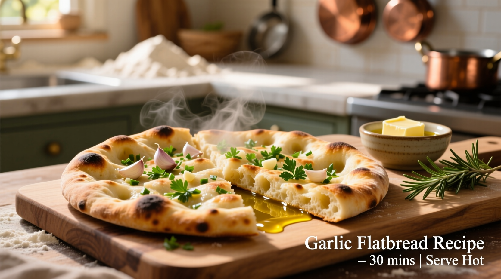 Perfect Garlic Flatbread Recipe in 30 Minutes