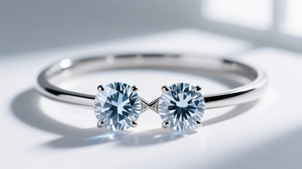Macro view of natural and lab-grown diamonds in a shared-prong choker, highlighting identical light refraction and icy sparkle.