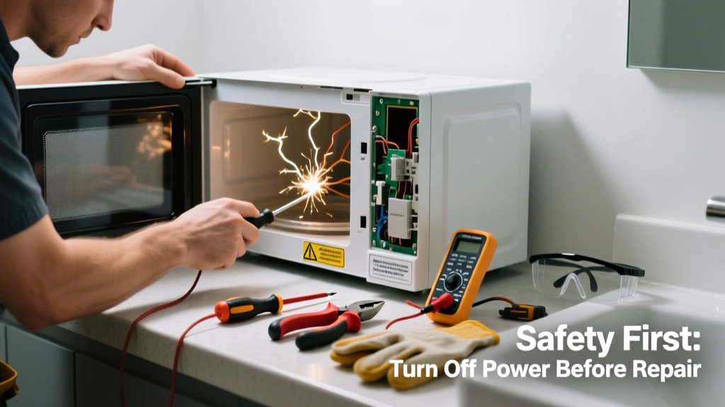 Fixing Microwave Sparking in the Bathroom Safely