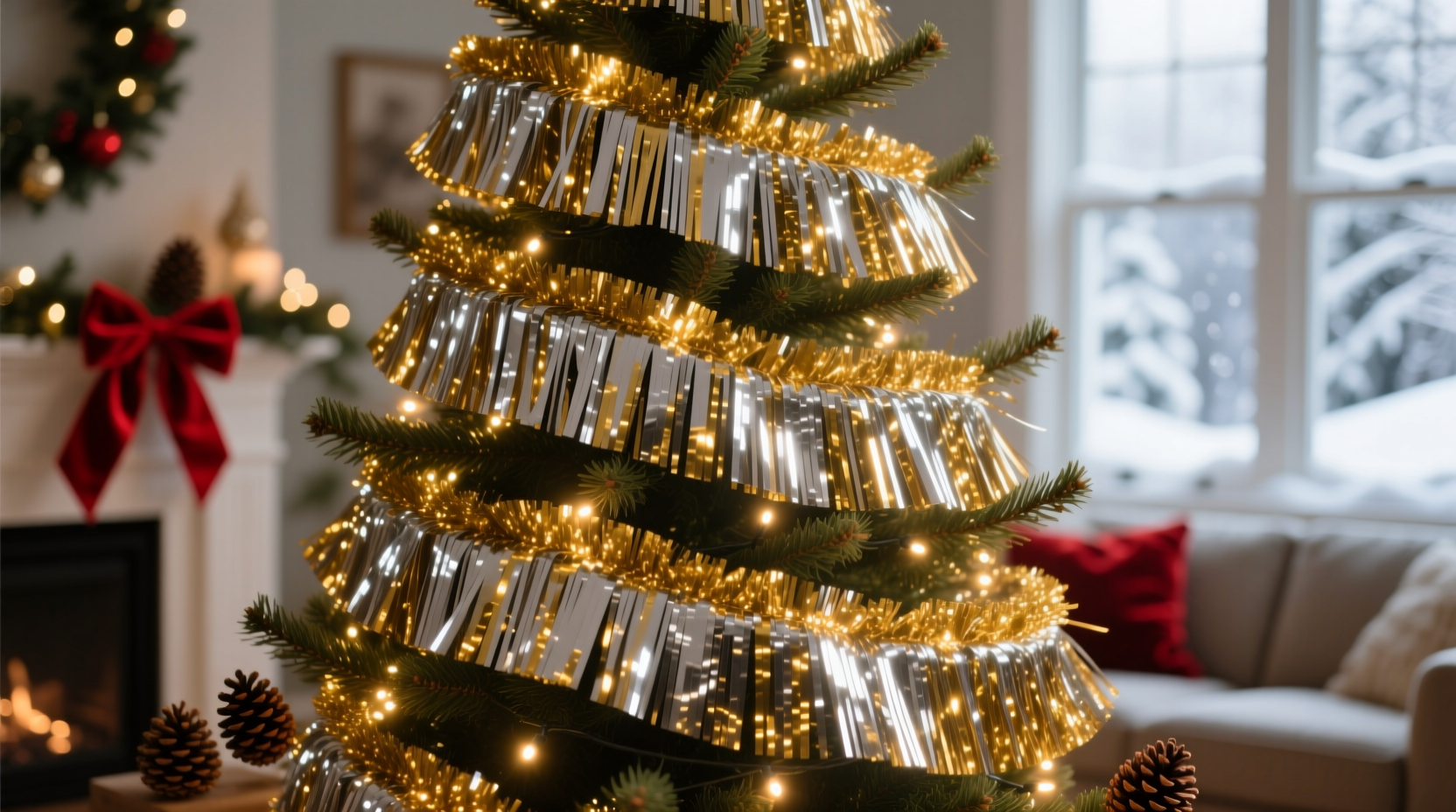 is there a right way to layer tinsel on a christmas tree for maximum sparkle
