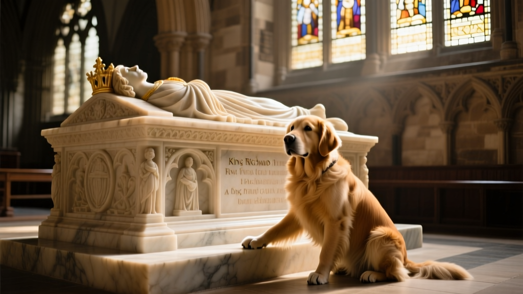 The marble tomb of Richard III inside Leicester Cathedral