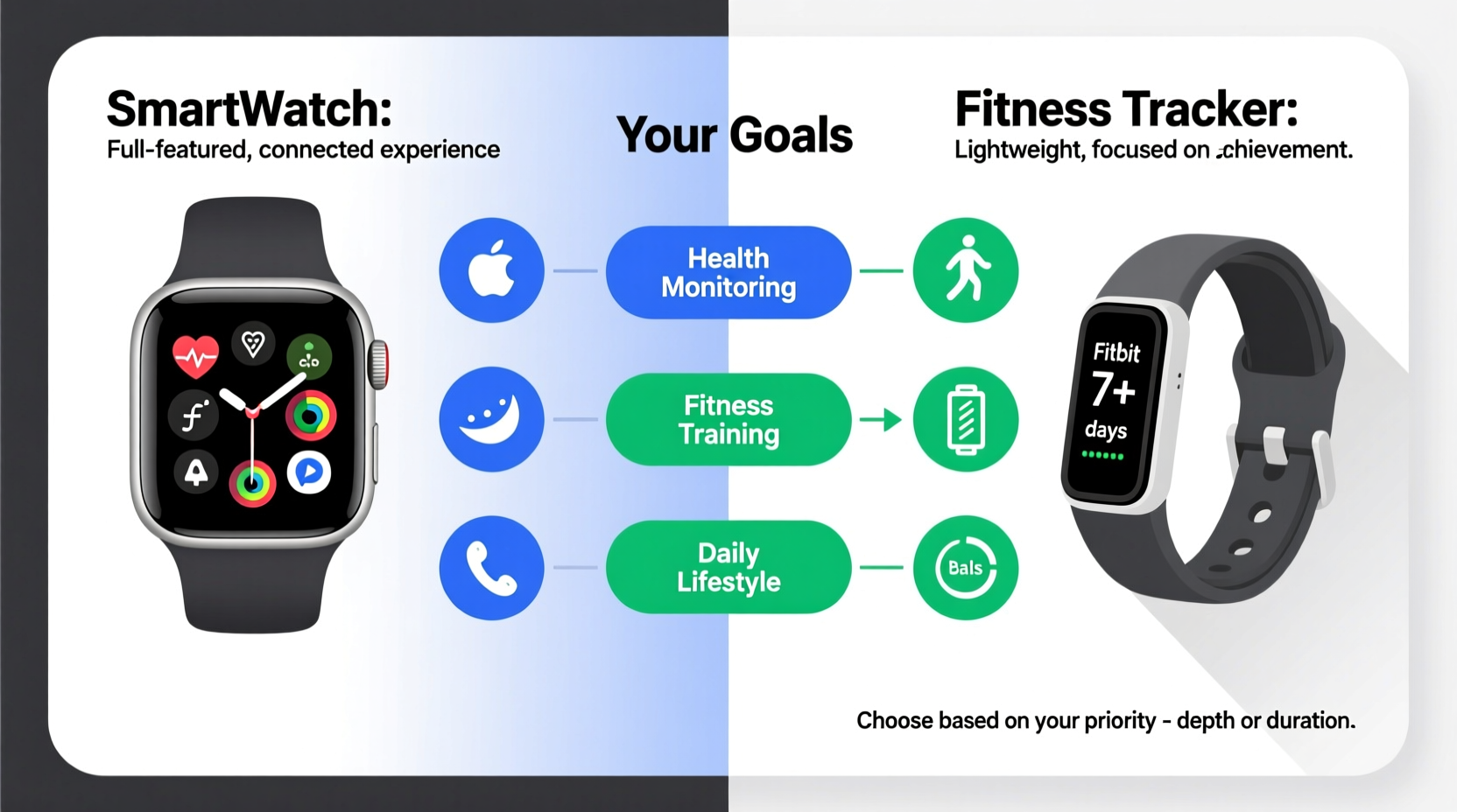 smartwatch vs fitness tracker what each does better for your goals