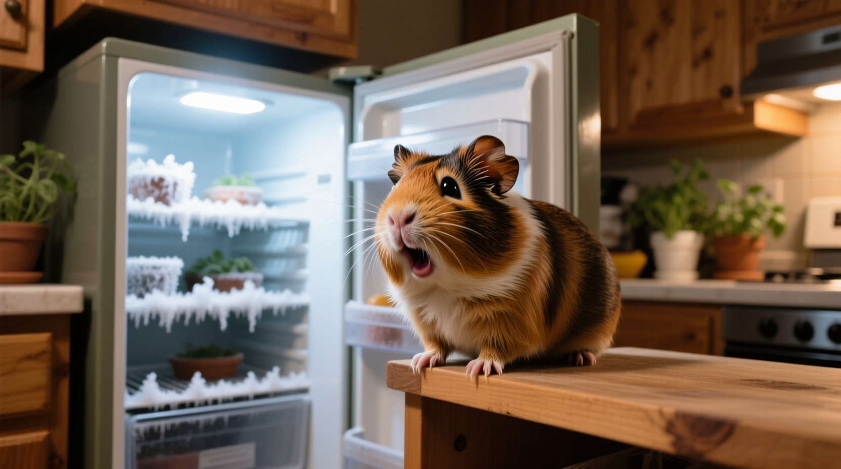 why does my guinea pig squeak loudly when i open the fridge door