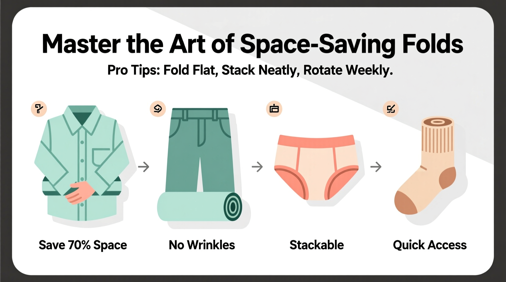 how to fold clothes like a pro to save space in small drawers