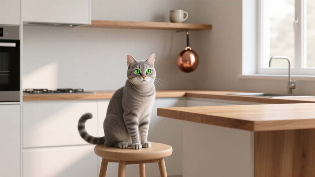 Why Cats Sit on the Kitchen Island Stool