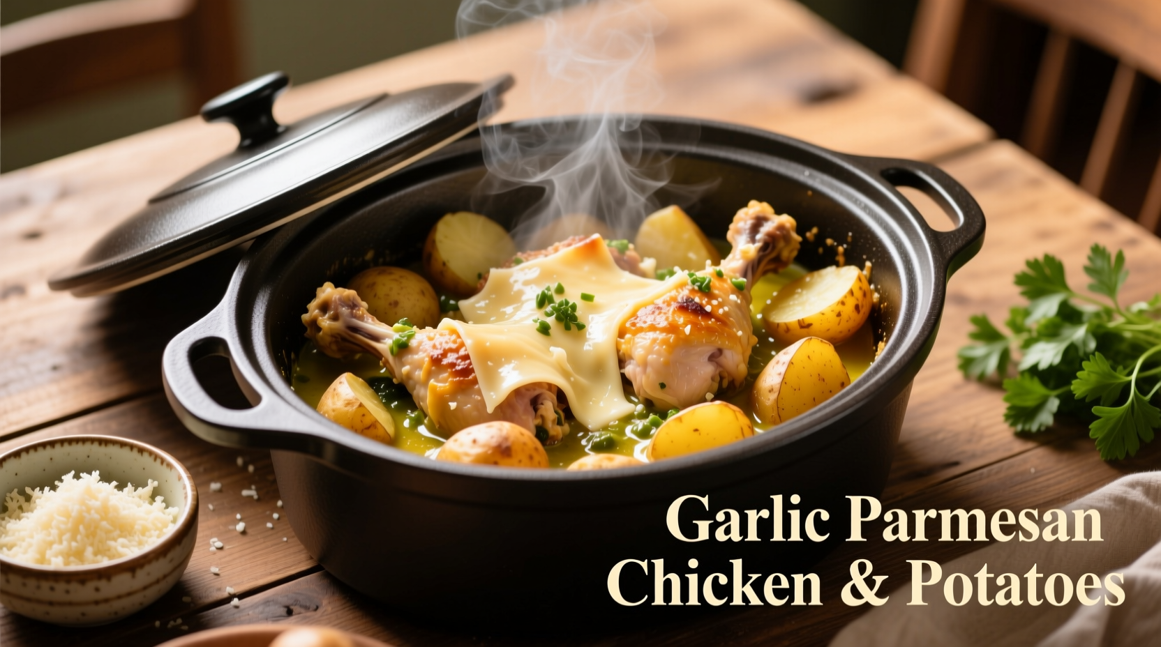 Perfect Slow Cooker Garlic Parmesan Chicken & Potatoes