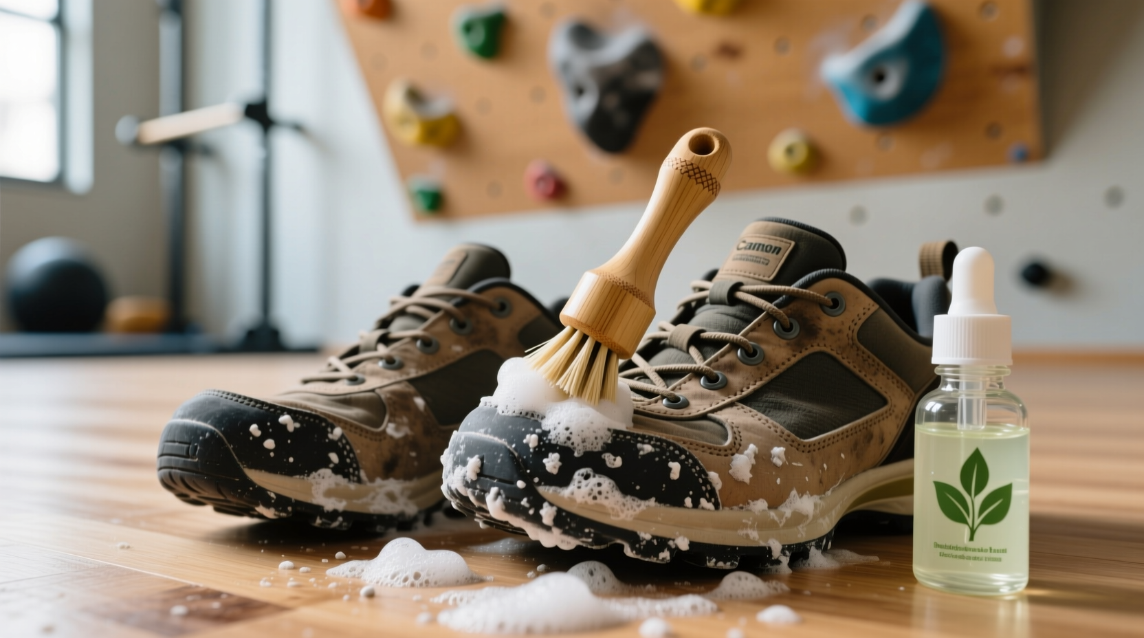 eco friendly cleaning remove chalk from climbing shoes