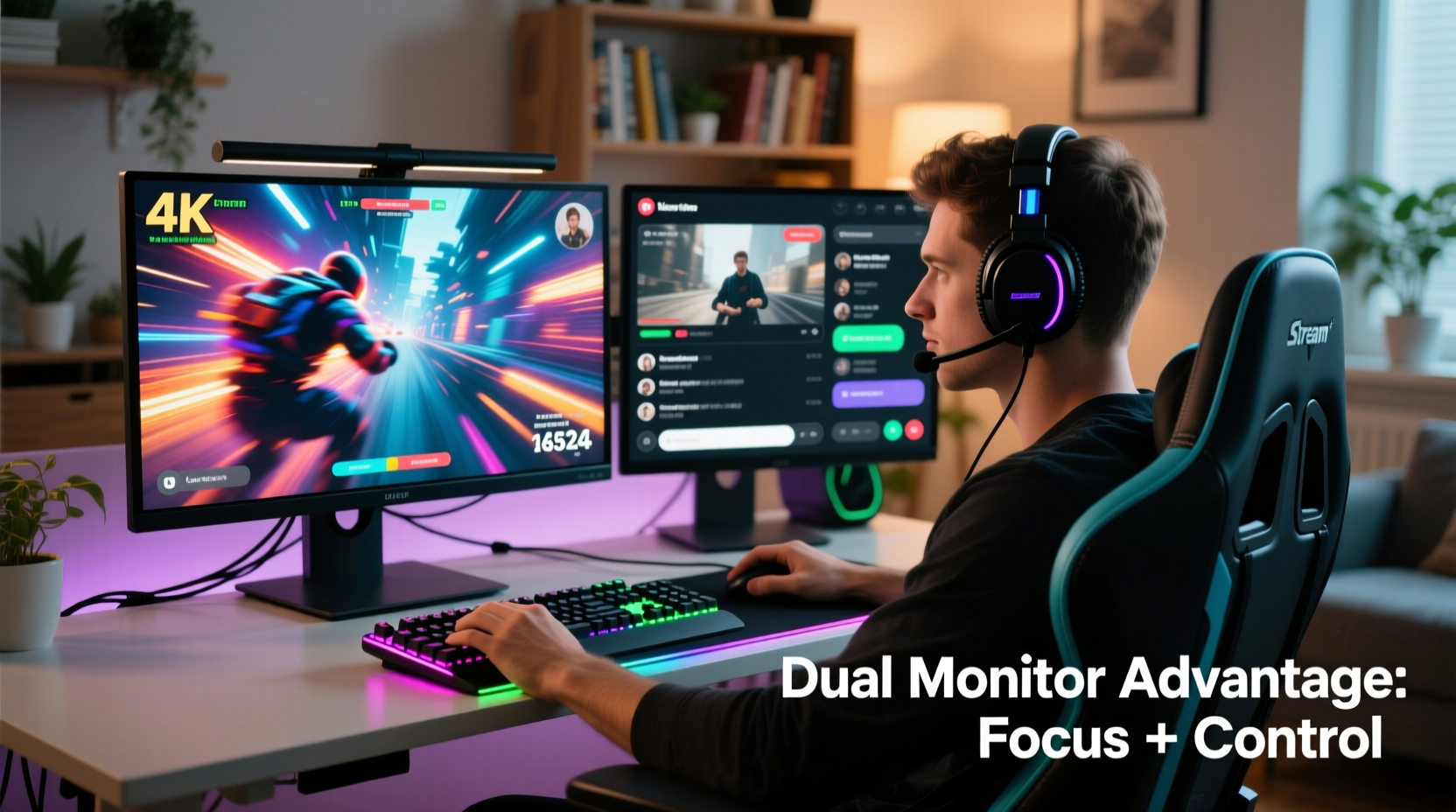 why do some gamers use two monitors advantages for streaming setups