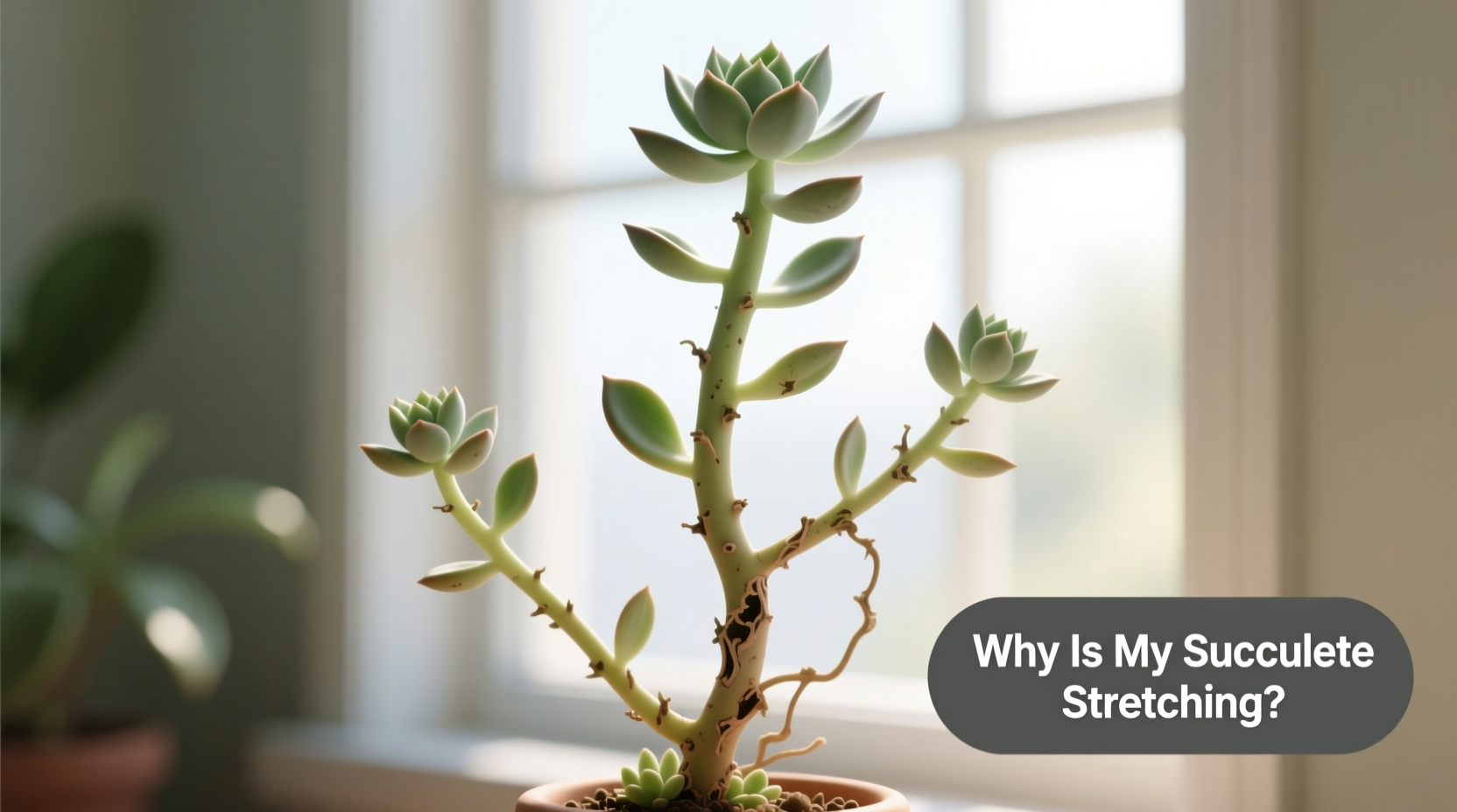 why is my succulent growing tall and lopsided and how to fix it