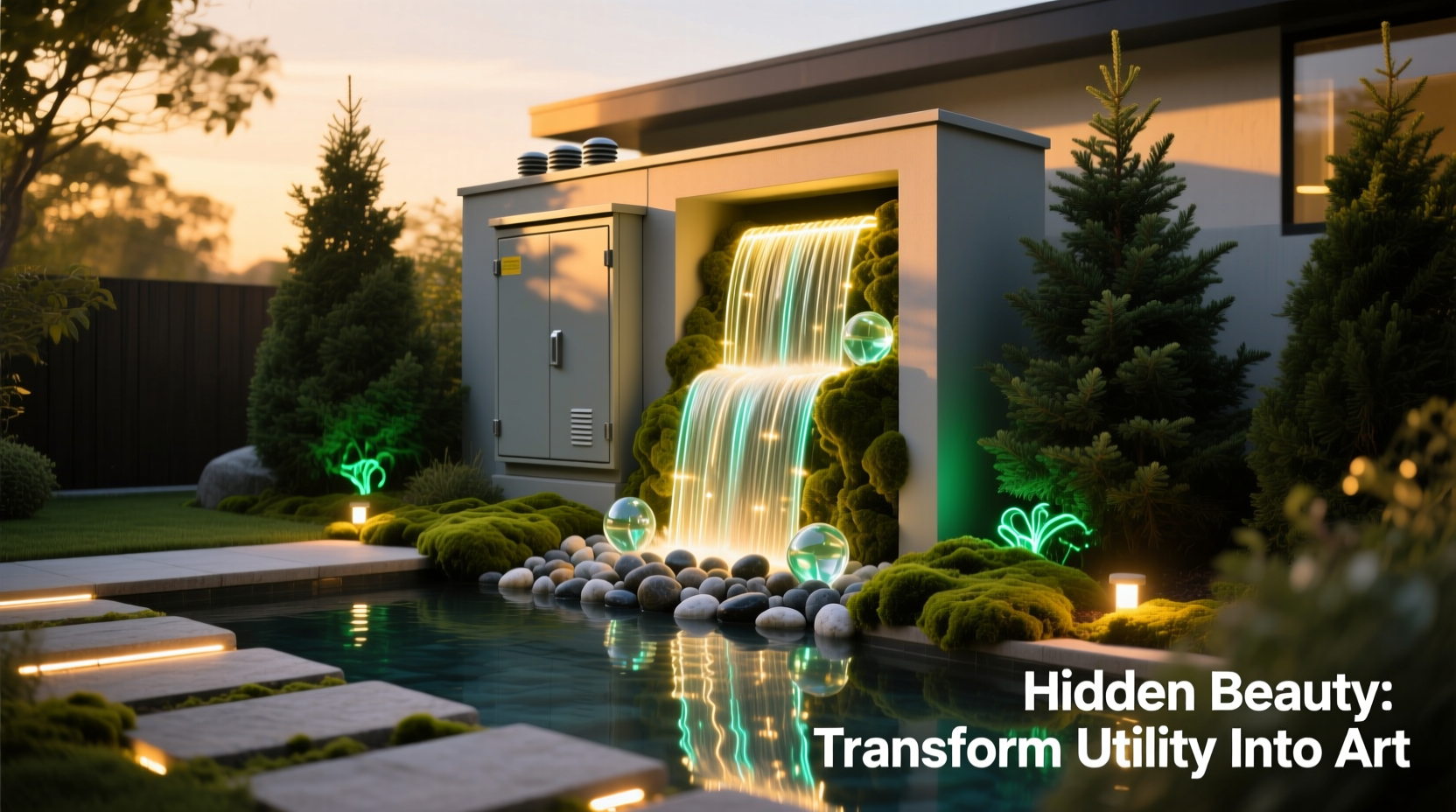 how to hide unsightly transformer boxes behind your outdoor light displays creatively