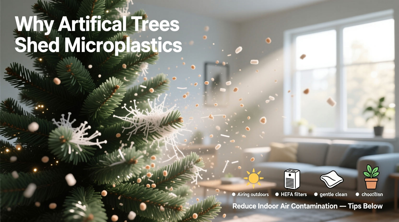 why does my artificial tree shed microplastics and how to reduce indoor air contamination