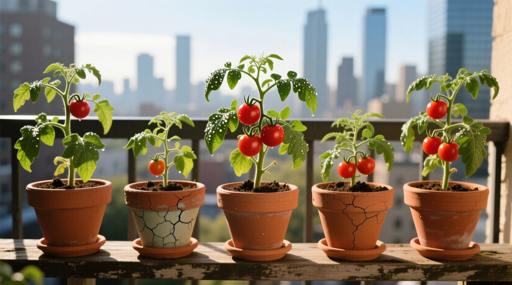 water potted tomato plants
