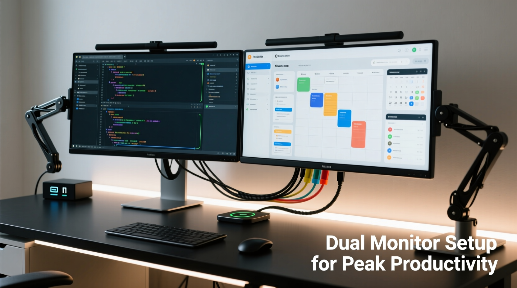 how to set up dual monitors for maximum productivity without cable mess